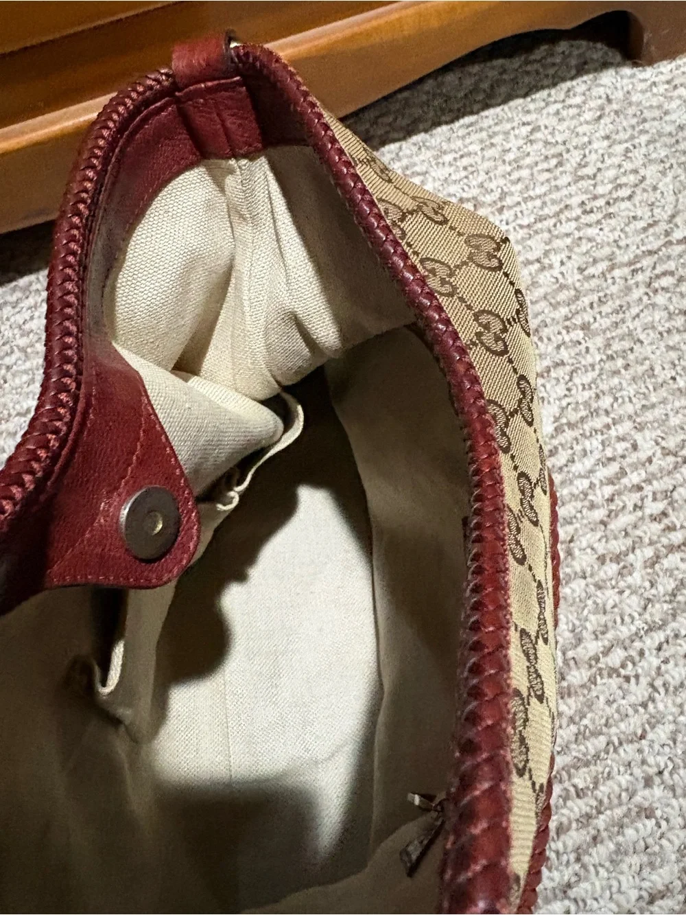 Gucci Marrakech Hobo Logo Canvas GG Shoulder Bag w COA & Dust Bag - EUC!